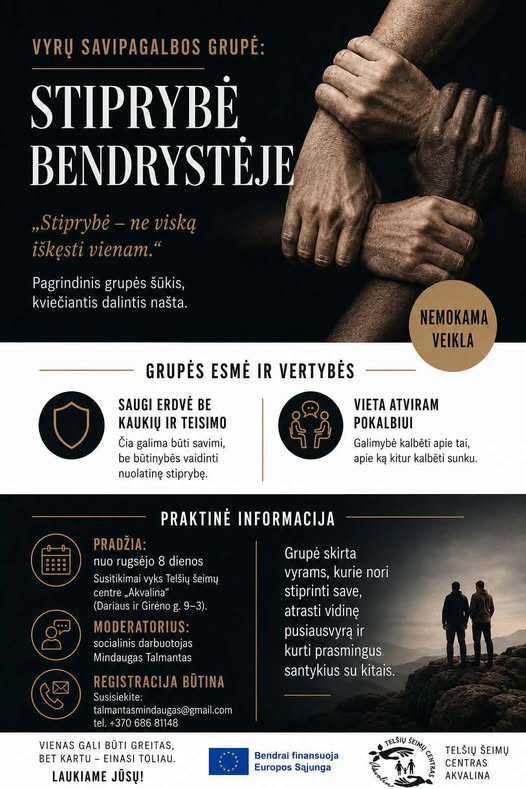 Vyrų savipagalbos grupė: stiprybė bendrystėje